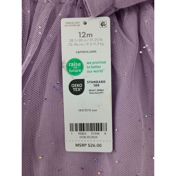 Carter's 2-Piece Halloween Outfit Set Sz.12M Purple Top And Halloween Leggings - Picture 8 of 8